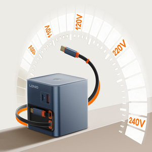 <span class=keywords><strong>Cargador</strong></span> LDNIO Q16 GaN con Cable de Datos Tipo-C de 8 <span class=keywords><strong>Pines</strong></span>, 100W GaN, <span class=keywords><strong>Cargador</strong></span> de Teléfono con Cables Retráctiles Integrados - Product Image 4