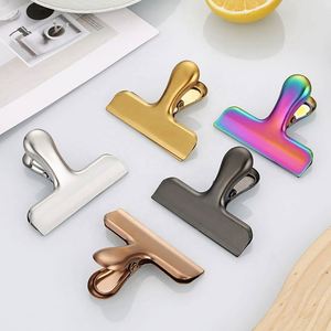 Custom LOGO Eco-Friendly 5 Colors Air <b>Tight</b> Seal Kitchen Bag Snack Clips Heavy Duty Stainless Steel Chip Clip for Food - Product Image 5