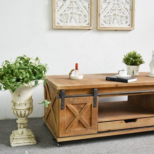 Design d'usine Petit meuble TV vintage Meuble TV d'angle en bois pour salon avec porte coulissante - Product Image 3