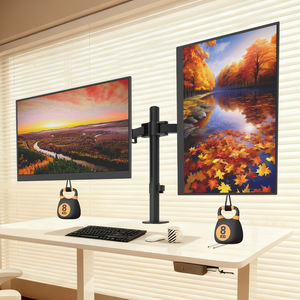 Penyangga Monitor Ganda Khcoohoo dari Baja Paduan, Sudut Kemiringan 90° & Rotasi 360°, Tinggi Dapat Disesuaikan, Siap Kirim - Product Image 2