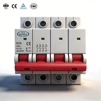 Offre Spéciale Bon Prix Disjoncteur Miniature 4P 63A AC-22 400V IP20 Montage sur Rail DIN en Plastique
