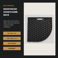 Receveur de douche de luxe noir mat ES-H1 Slim 30 mm en pierre BMC, surface antidérapante classe C avec cache-drain