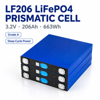 Cellule prismatique LiFePO4 LF206 3.2V 206Ah 663Wh Grade A 4000 cycles à décharge profonde pour stockage d'énergie solaire domestique, camping-car et véhicules électriques