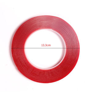 红色透明可重复使用的钉贴胶带亚克力透明双面胶带，用于压在指甲上 - Product Image 5