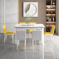 Ensemble table et chaises de salle à manger pour la maison, style moderne minimaliste, compact, table basse de luxe légère