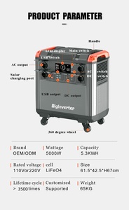 เครื่องผลิตไฟฟ้า600W 1200W 1800W 2400W 3000W 5000W UPS สถานีจ่ายไฟแบบพกพาแบตเตอรี่ลิเธียม Lifepo4แผงพลังงานแสงอาทิตย์ - Product Image 4