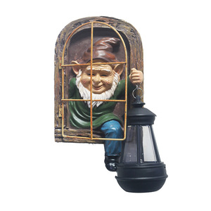 Solar Powered Garden Dwarf <b>Window</b> Ornament Resin Old Man Hanging <b>Light</b> Outdoor Decor - Product Image 5