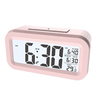 Horloge de table numérique moderne pour la maison avec affichage de la température et de l'humidité, alimentée par piles, pour la chambre à coucher, la cuisine et la salle de bain
