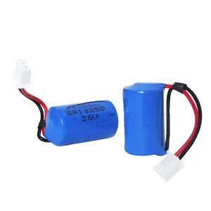 3.6v Lithium Battery Aa Li-SCLO2 3.6v 1/2 AA ER14250 Lithium Battery With Wires Connectors