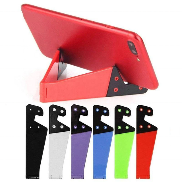 V-Shaped New 2026 Universal Colorful Desktop Foldable Mobile Phone Adjustable Mini Desk Flexible Cellphone Holder Stand Brackets
