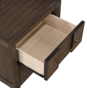 Modern Style 2-<b>Drawer</b> Eco-Friendly Adjustable Nightstand Made of Walnut Wood for Bedroom & Living Room - Product Image 5
