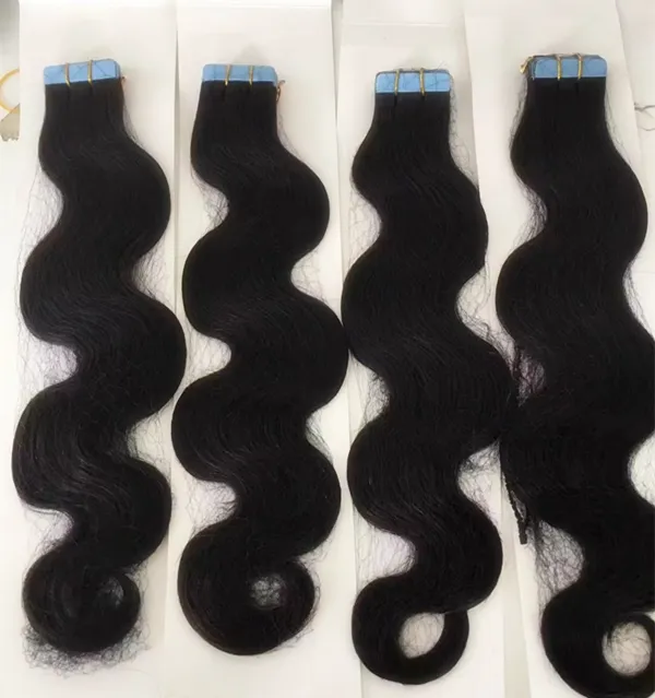 Fita invisível brasileira, ondulada de cabelo a granel para atacado de 300 grama as de extensão de cabelo 20 polegadas naturais preto