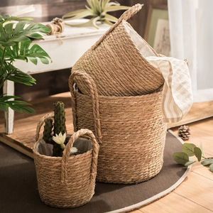 Vente en gros de paniers à plantes en rotin tressé, style nordique, art tricoté, plantes en pot tissées, orchidées papillon, pots à fleurs - Product Image 3