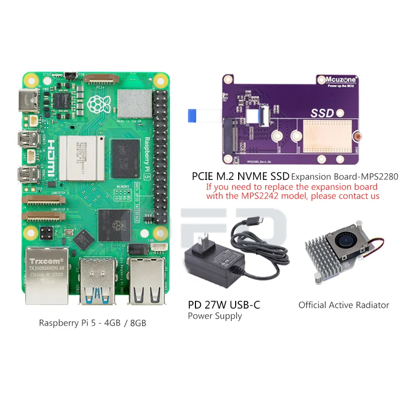 Raspberry Pi 5 4 GB 8 GB Kit Original offizielle Starter Kamera erweiterte Anzeige erweiterte PCIe-Erweiterung Raspberry Pi 5 Kit