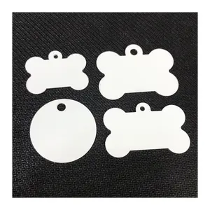 Bone Shaped Personalized Double-side White Aluminum Sublimation Metal  Blanks For Dog Tags Free Shipping