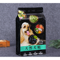 Sac en plastique réutilisable de fermeture éclair de fond plat pour l'emballage carré de feuille d'aluminium de nourriture d'animal familier pour le chewing-gum de chat de chien pour la nourriture en conserve
