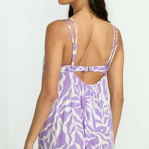 Robe courte de plage pour femmes, style hawaïen, col en V, dos nu, ourlet à volants, en coton personnalisé, conçue par le fabricant - Product Image 6