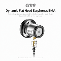 Écouteurs TRN EMA détachables à connecteur 2 broches en S, à tête plate, plaqués or, avec câble remplaçable et amovible, pour une sonorité HiFi rétro améliorée