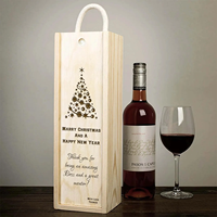 Boîte de rangement à vin rectangulaire en bois - Style vintage, matériaux recyclés, design personnalisable, cadeau de Noël