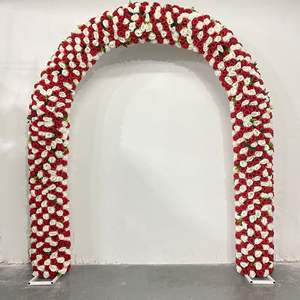 Bruiloft Hotel Decoratie Boog Wit Rood Zijden Bloemen Bruiloft Accessoires Simulatie Bloemstuk - Product Image 1