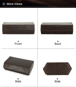 Boîte en cuir de <span class=keywords><strong>cheval</strong></span> fou avec coussins amovibles avec logo personnalisé fait à la main à 8 emplacements organisateur d'affichage de montre stockage rouleau de voyage hexagone - Product Image 6