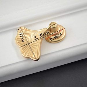 Geenite Furniture Knob Handles Golden Drop Pendant <b>Pull</b> Handle Fashion Ginkgo Leaf Shape Dresser Knobs For Kitchen Bathroom Cabi - Product Image 2