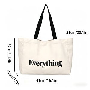 Hot Sales Eco Friendly Students School <b>Canvas</b> Shoulder Bag Large Travel Natural Cotton <b>Canvas</b> <b>Tote</b> Bag With Custom Letter Logo - Product Image 5