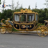 Carroza Eléctrica Multiusos con Adornos Dorados para Parques de Atracciones, Bodas y Recorridos Turísticos