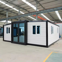Casa Contenedor Expandible de Doble Ala de Instalación Rápida Personalizada, Casa Contenedor Modular Plegable para Oficina y Vivienda