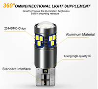 Système d'éclairage Auto 2W 12v 6000k 18smd 2014 RGB lampe de stationnement intérieure pour véhicules Para Auto ampoule Led T10 W5w 2016