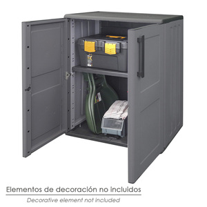 Mobiletto basso in resina 68x37x84 cm. Colore grigio scuro. - Product Image 4