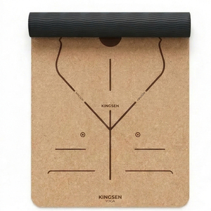 Tapete de <span class=keywords><strong>Yoga</strong></span> Portátil de Alta Gama, Ecológico, Antideslizante, con Patrón Grabado con Láser, Personalizado, de Corcho y TPE, Rectangular, 183 cm - Product Image 4
