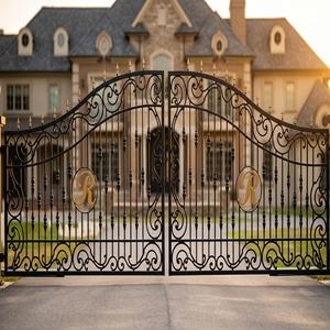 <span class=keywords><strong>Portail</strong></span> de cour européen à double battant, sur mesure, avec pointe en forme de lance, pour la sécurité des villas et des jardins - Product Image 2