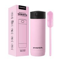 Gobelet isotherme sous vide en acier inoxydable 350 ml avec couvercle anti-fuite, écologique, isolation thermique 6-12 heures, paille à visser, pour eau bouillante