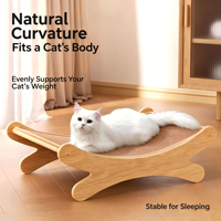 Lit pour chat en sisal écologique facile à assembler, lit de repos pour chat en bois, lit griffoir pour chat en sisal avec cadre en bois