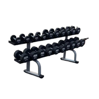 Support de rangement pour haltères en acier thermolaqué à deux niveaux, organisateur de poids pour salle de sport à domicile, Cross Fit, équipement de club de fitness