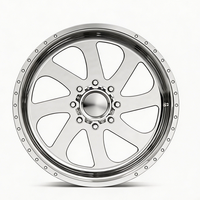 SL 22X10 26X10 20X12 26X14 Velg Truk Tempa Custom Deep Lip Polished dengan 6X139.7 8X165.1 8X180 untuk Chevy Silverado 1500