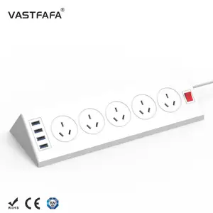 Vasfafa extender au 10 outlet tahan api kualitas tinggi dengan 8 port usb strip daya