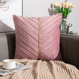 Amity all'ingrosso morbido quadrato 45*45cm 18*18 pollici striscia bronzante di velluto copricuscino con cuscini ondulati - Product Image 6