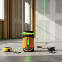 Mini niveau laser infrarouge à 5 lignes, instrument de niveau à plomb, lumière verte pour le nivellement et le marquage en intérieur et en extérieur