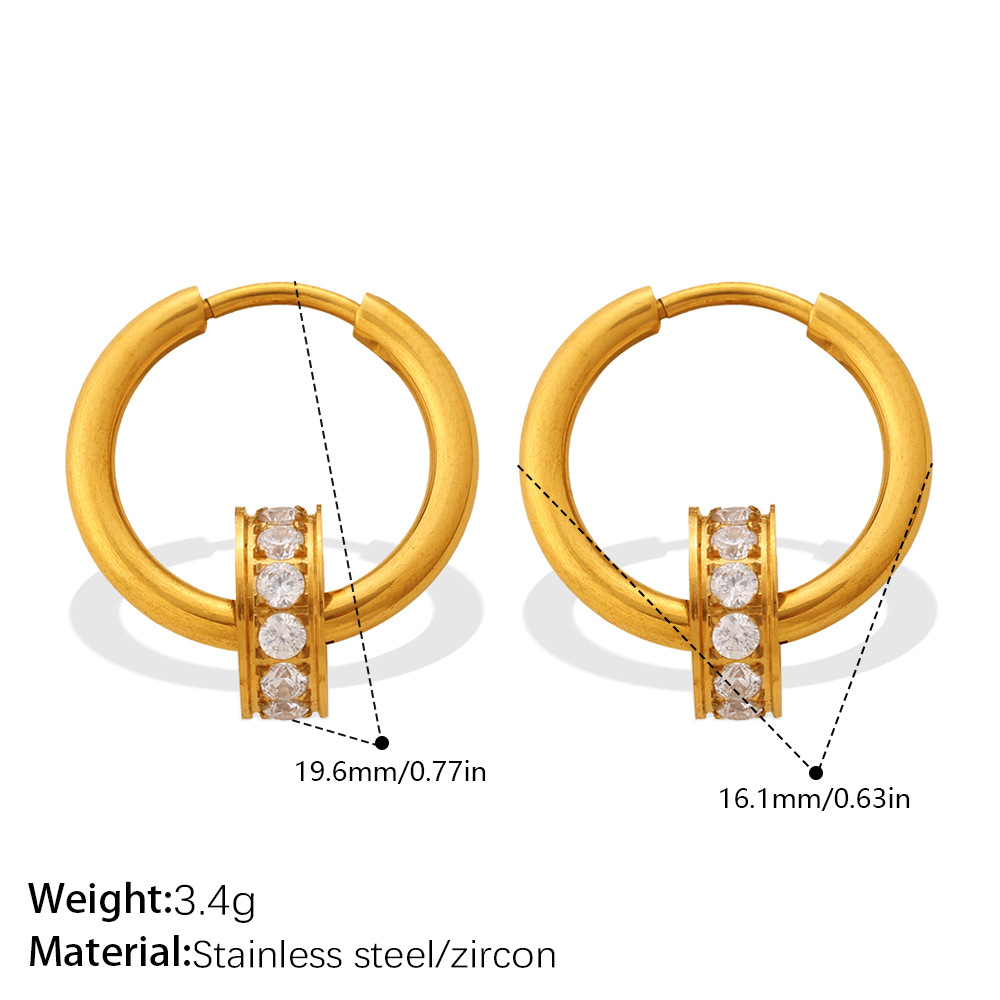 EH1367WEG ต่างหูทองคำขาวประดับเซอร์โคเนียสีขาว