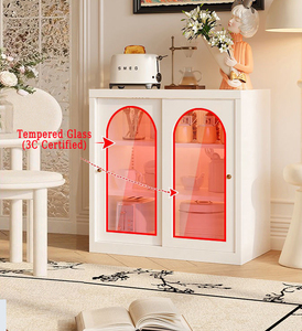 Étagère Réglable Buffet Buffet Armoire avec Portes en <span class=keywords><strong>Verre</strong></span> Credenza Rangement Nouveaux Meubles de Maison pour Salon <span class=keywords><strong>Cuisine</strong></span> Entrée - Product Image 6