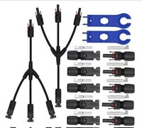 Kit de connecteurs solaires en Y 3 vers 1, 30A 1000V, étanche IP67, avec clés