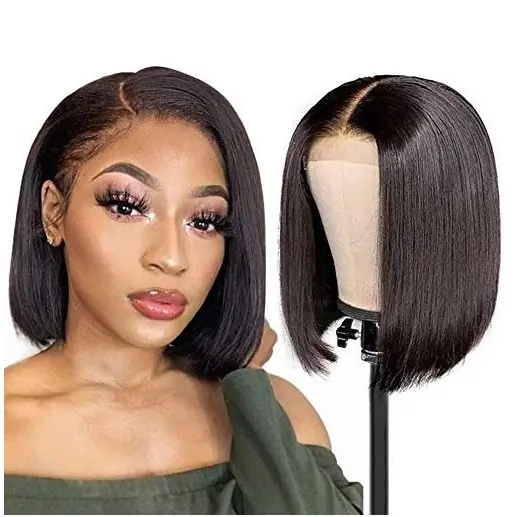 GDYhair Most Popular Short Bob Wig Double Drawn Human Hair 14inches Bob 4x4 13x4 T part Lace Front Bob Wigs