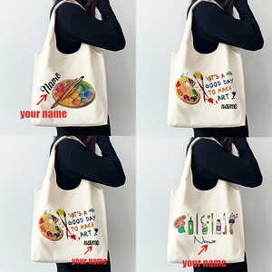 Borsa Tote Personalizzata con Motivo '<span class=keywords><strong>È</strong></span> una Buona Giornata per Creare Arte' per Insegnanti d'Arte, Borsa a Tracolla con Nome Personalizzato, Regalo per Insegnanti e Artisti - Product Image 5