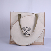 Sac de tennis pour femme, grand sac de sport portable en toile imperméable personnalisé, 35L, avec plusieurs poches pour balles de tennis