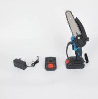 Gergaji rantai mini elektrik portabel OEM industri tanpa kabel dengan gagang teleskopik, baterai, motor brushless 600W, 6 inci, untuk DIY