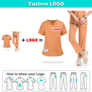 Uniforme Médico Quirúrgico Personalizado con Logotipo OEM, Conjunto de Uniforme de Enfermera de Hospital, Parte Superior e Inferior de Poliéster Unisex - Product Image 2