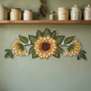 Embroidered Sunflower Table <b>Runner</b> Floral Rustic Cloth Home Decor <b>Washable</b> - Product Image 3