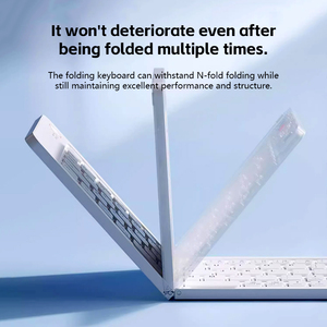 Set <span class=keywords><strong>Keyboard</strong></span> & Mouse Nirkabel Lipat Portabel 66 Tombol <span class=keywords><strong>Keyboard</strong></span> & Mouse Mini Tipis Bluetooth untuk iOS Android Windows - Product Image 5